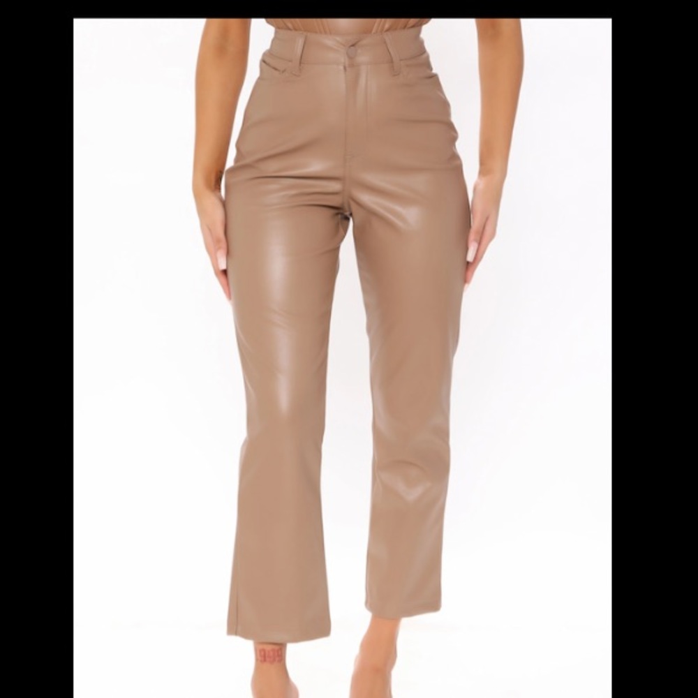 Tan leather pants. Brand new with tags. Size 3